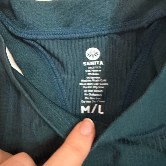 Senita Athletics Bella Ribbed Tank - Pacific Blue Size M/L - Picture 2 of 6